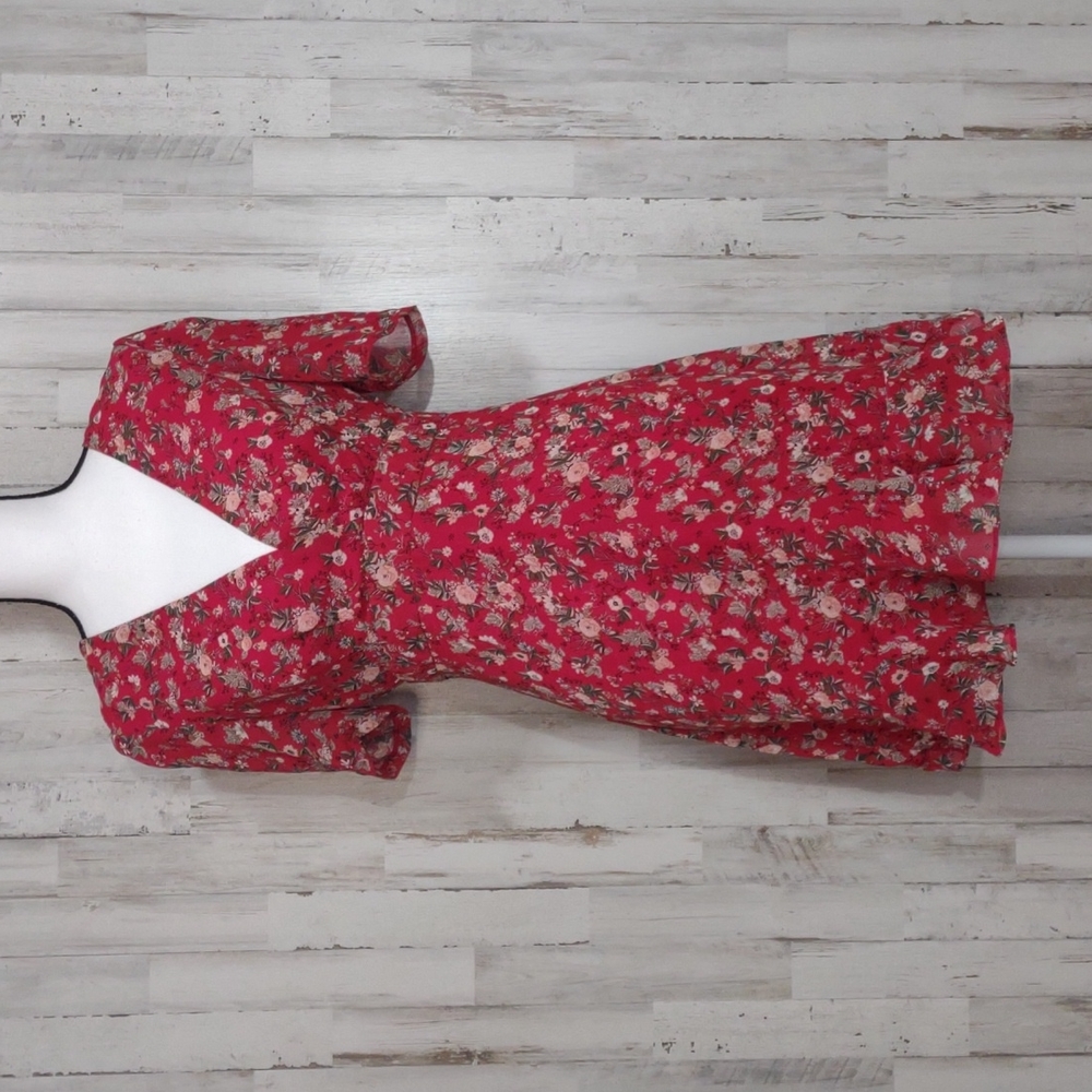 Essue Red Floral Dress